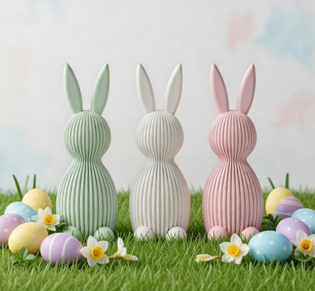 Trio de lapins décoratifs LUMINI
