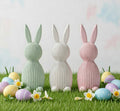 Trio de lapins décoratifs LUMINI