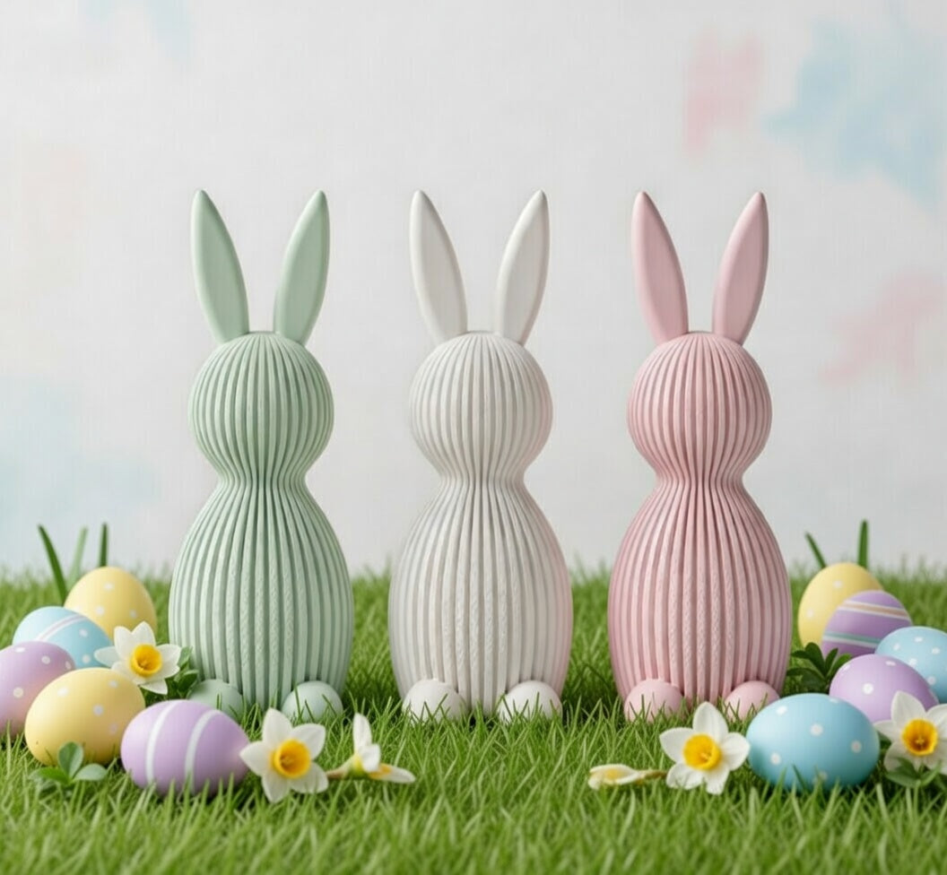 Trio de lapins décoratifs LUMINI