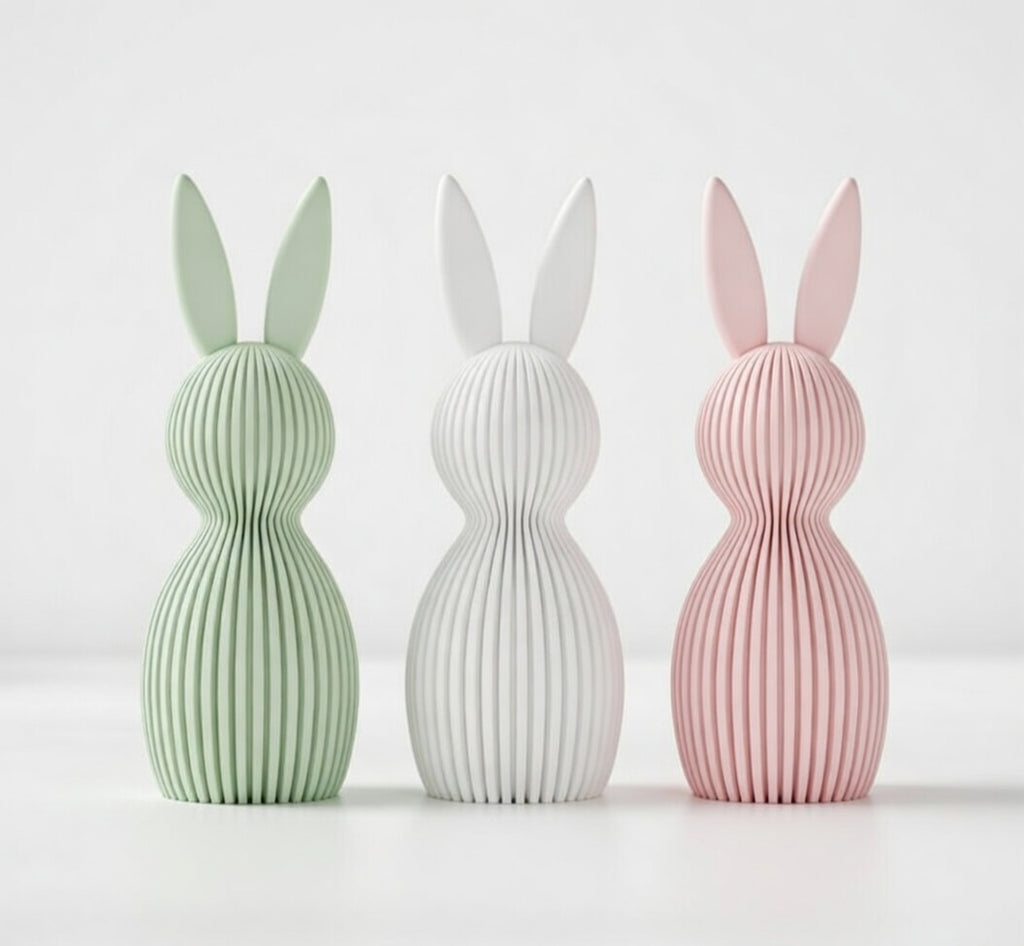 Trio de lapins décoratifs LUMINI